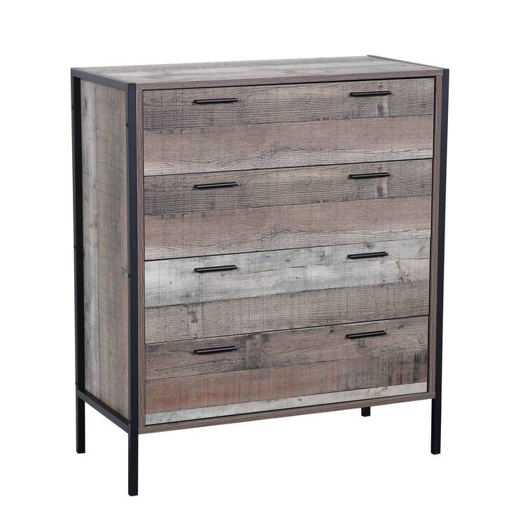 American Furniture Classics OS Home and Office Furniture Model 41104 Four Drawer Chest with Metal Frame and Legs image - 1
