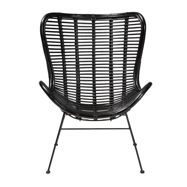Baxton Studio Colorado Modern Bohemian Black Rattan and Metal Accent Chair image - 1