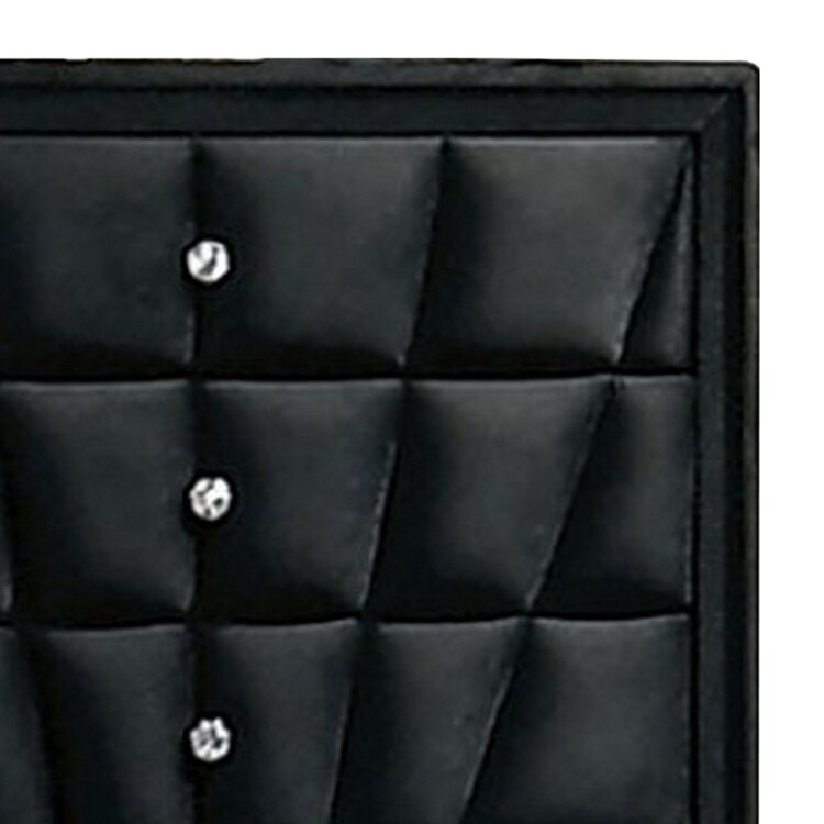 Benjara Ino 49 Inch Tall Dresser Chest, Velvet Upholstery, Art Deco Style, Black image - 1