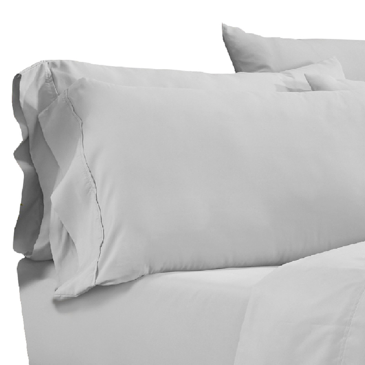 Benjara Minka 6 Piece Full Bed Sheet Set, Soft Antimicrobial Microfiber, Gray image - 1