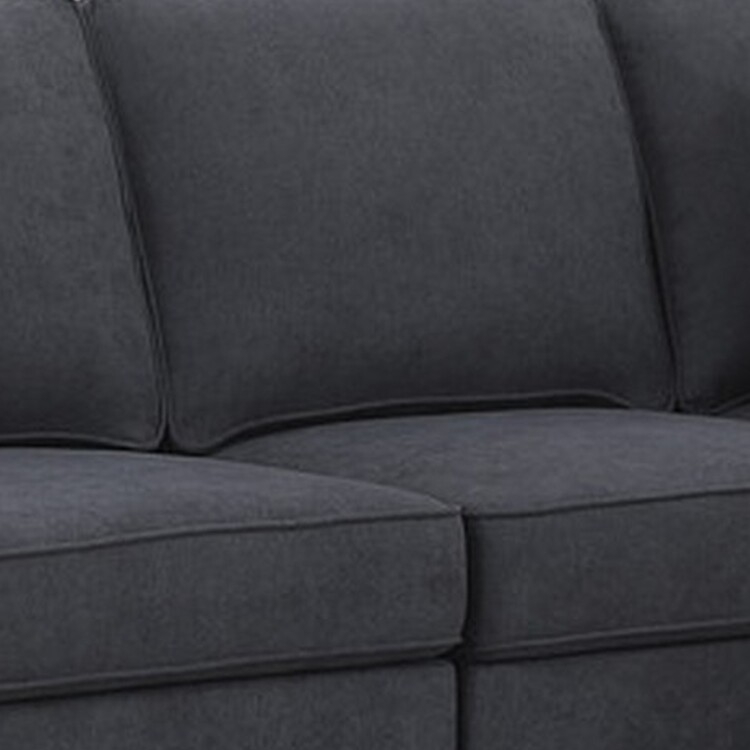 BenJara Reid 120 Inch Modular 4 Seater Sofa, Ottoman, and Throw Pillows, Stone Gray image - 1