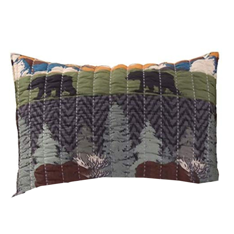 Benjara 3 Piece Full Size Quilt Set with Nature Inspired Print, Multicolor image - 1