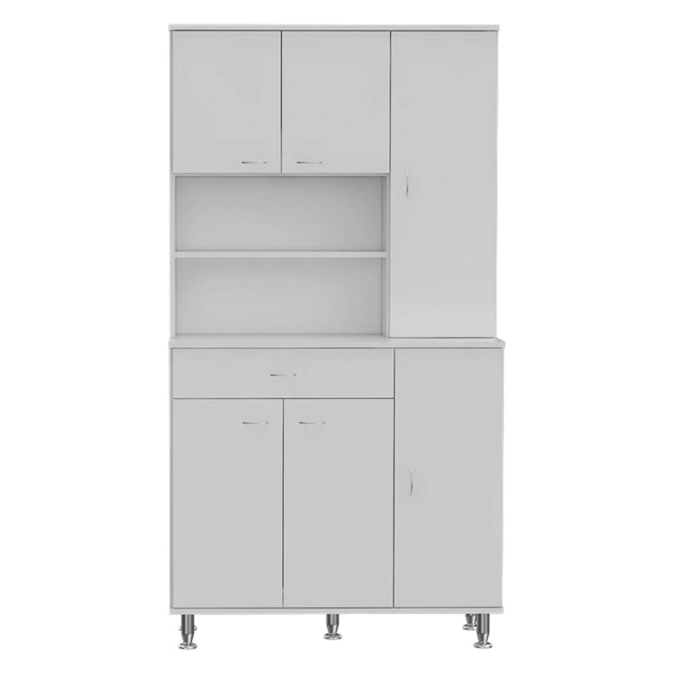 White Kitchen Pantry Cabinet with Storage and Drawers - Boahaus image - 1