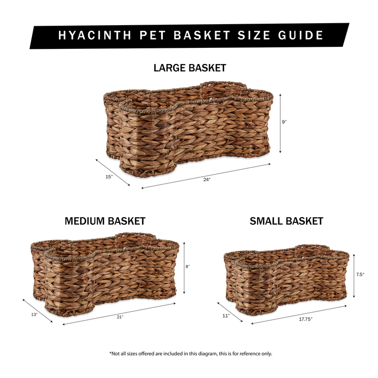 Bone Dry White Wash Hyacinth Pet Basket Large 24x15x9 image - 1