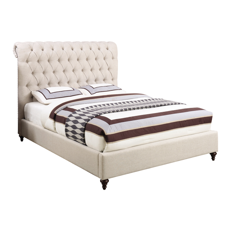 Coaster Devon 5-piece Upholstered Bedroom Set Beige and Burnished Oak image - 1