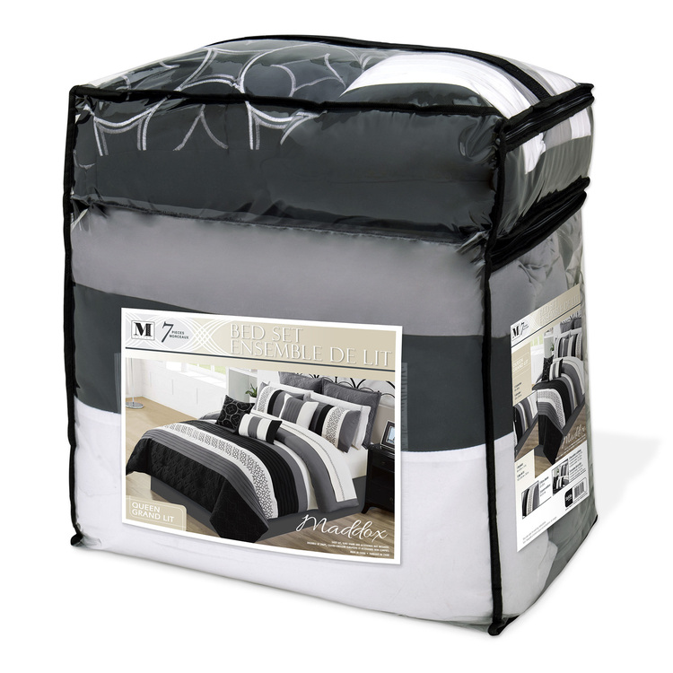 Luxury Microfiber Comforter Set 7PC Q Maddox Multi Color - S & Co. image - 1