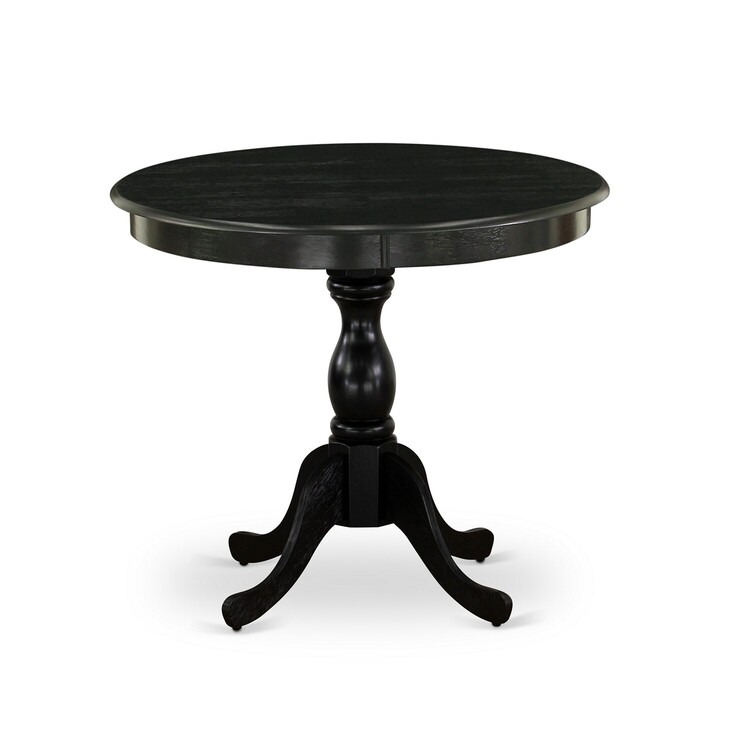 Modern Round Dining Table Set with 2 Fabric Chairs - 36 Inch image - 1