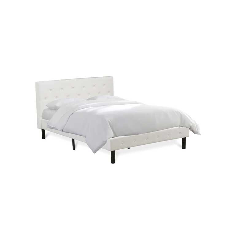 White Velvet Queen Size Bed Headboard Burgundy Nightstand Set image - 1