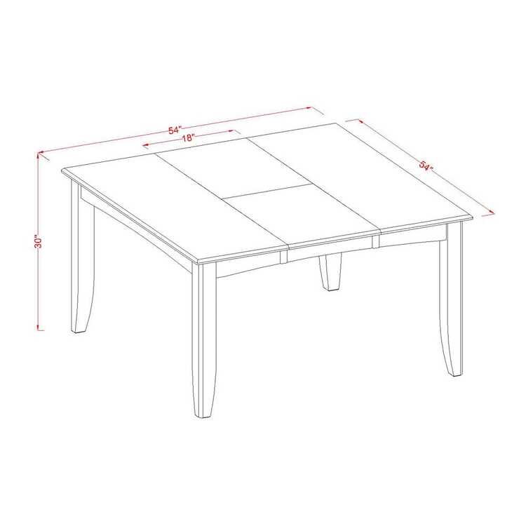 Modern Square Dining Table with Butterfly Leaf - Saddle Brown image - 1