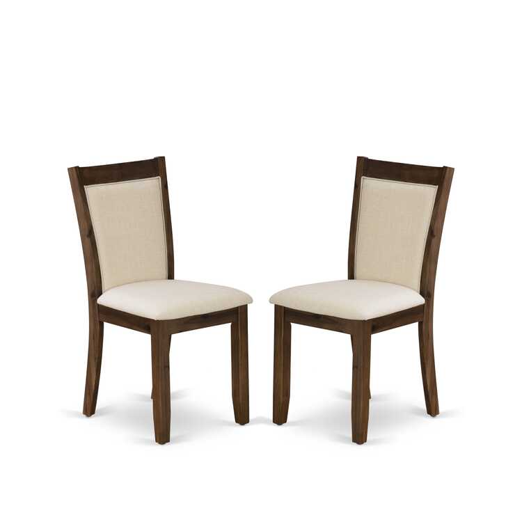 Rectangular Dining Table & Distressed Finish Linen Chairs Set image - 1