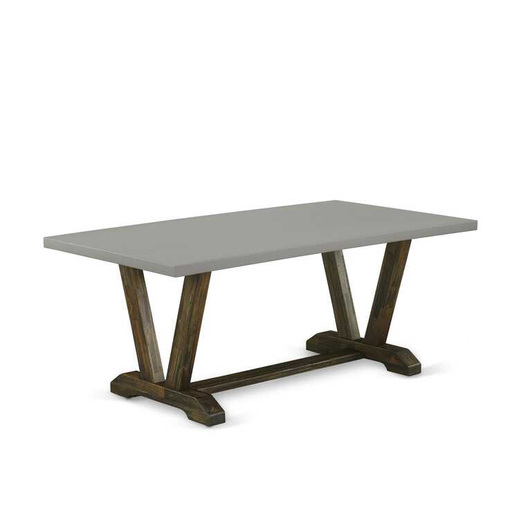 Dining Table Set with Trestle Base and Padded Chairs image - 1
