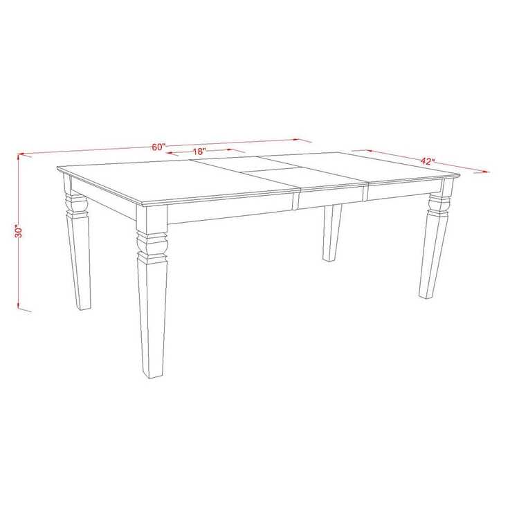 East West Furniture WET-BCH-T on Rectangular Dining Table with 18 in butterfly Leaf in Black and Cherry image - 1