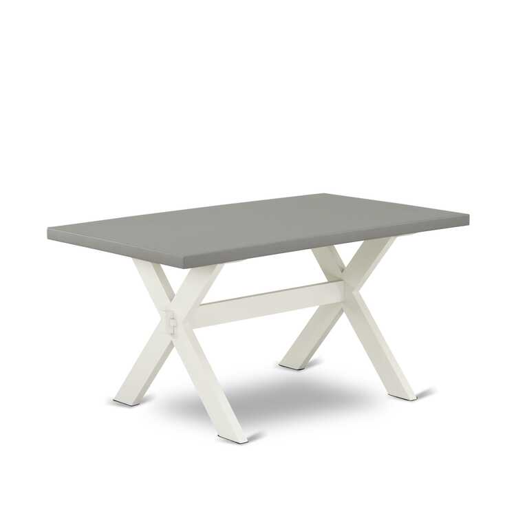 6-Piece Kitchen Table Set with Blue Linen Chairs & Bench image - 1