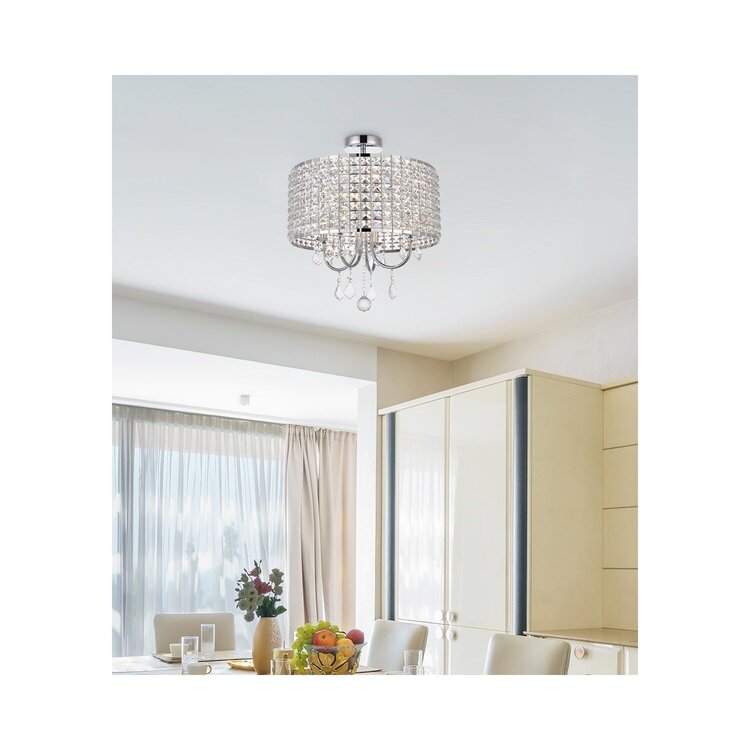 Living District Elise 17 inch flush mount in chrome image - 1