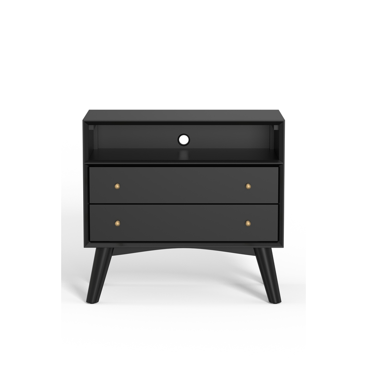 Mid Century Modern Nightstand Black Sustainably Sourced - Alpine Furniture image - 1