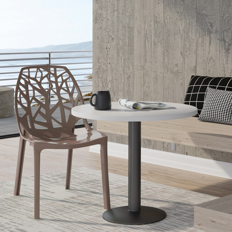 Modern Plastic Dining Chairs - Taupe Color, 32H x 17W - LeisureMod image - 1
