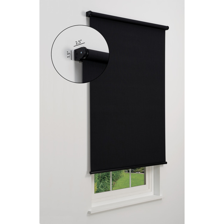 Linen Avenue Cordless 1% Solar Screen Standard Roller Shade, Black 39 1/2 W x 78 H image - 1