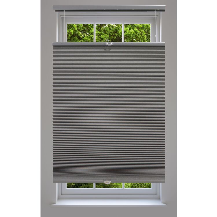 Linen Avenue Cordless Top Down Bottom Up Blackout Cellular Shade 48 W x 66 H Dark Grey image - 1