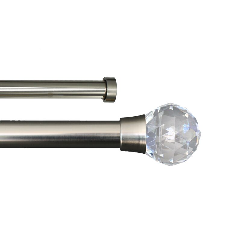 Linen Avenue Cylinder Double Window Curtain Rod Set, 28 to 48-Inch, Polished Nickel image - 1