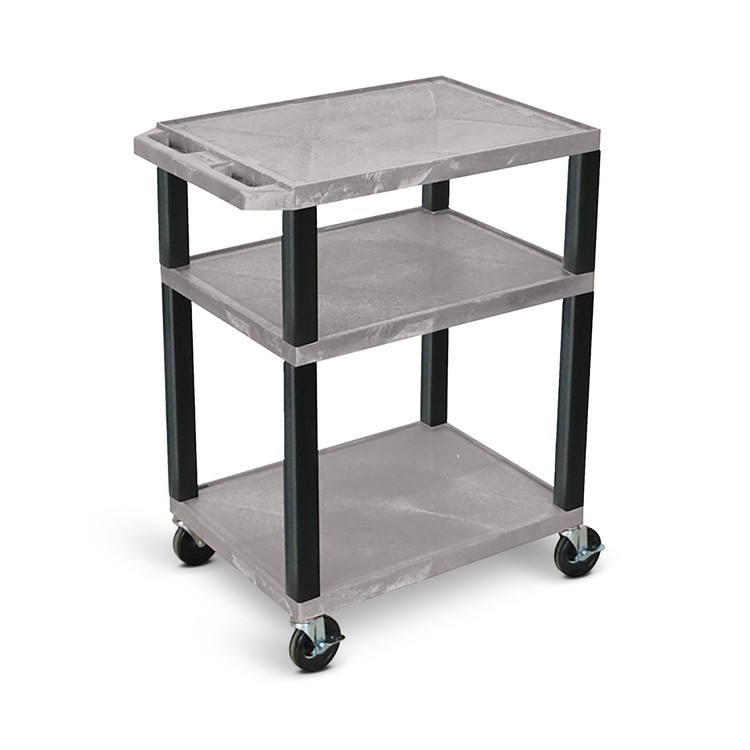 Luxor 34"H AV Cart - Three Shelves - Black Legs image - 1
