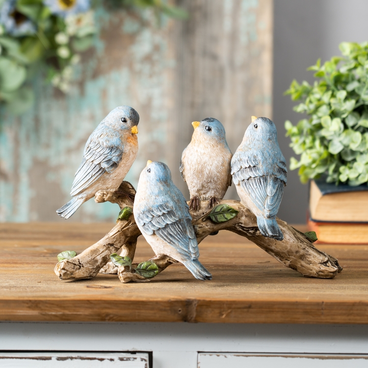 Melrose International Blue Birds on Branch Figurine 11"L image - 1
