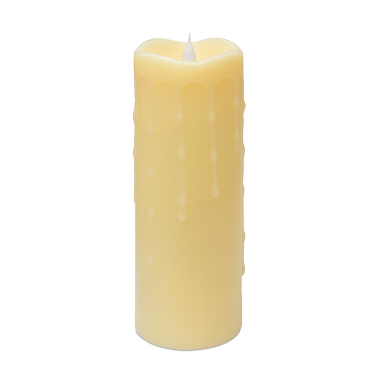 Melrose International Simplux Designer LED Dripping Candle with Moving Flame and Remote (Set of 2) image - 1