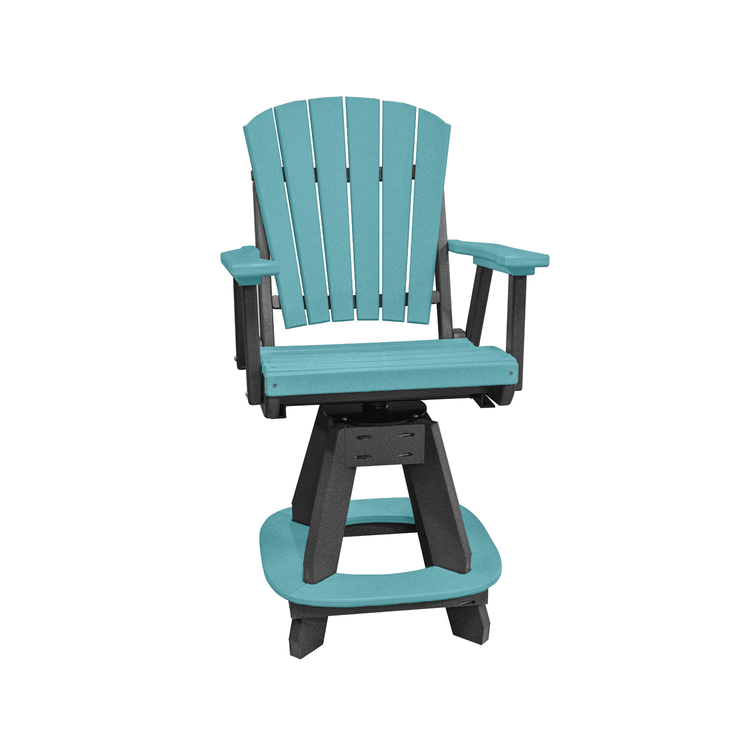 American Furniture Classics Model 130-C-ARB Counter Height Swivel Arm Chair in Aruba Blue on a Black Base image - 1