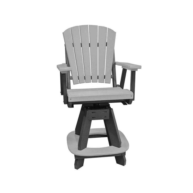 American Furniture Classics Model 130-C-LGB Counter Height Swivel Arm Chair in Light Gray on a Black Base image - 1