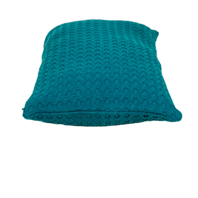 Transitional Solid Blue Rectangle Pillow - Reversible and Soft image - 1