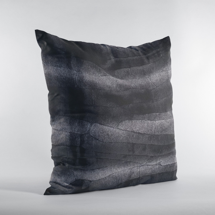 Luxury Faux Fur Throw Pillow Black Graphite Double Sided Handmade USA image - 1