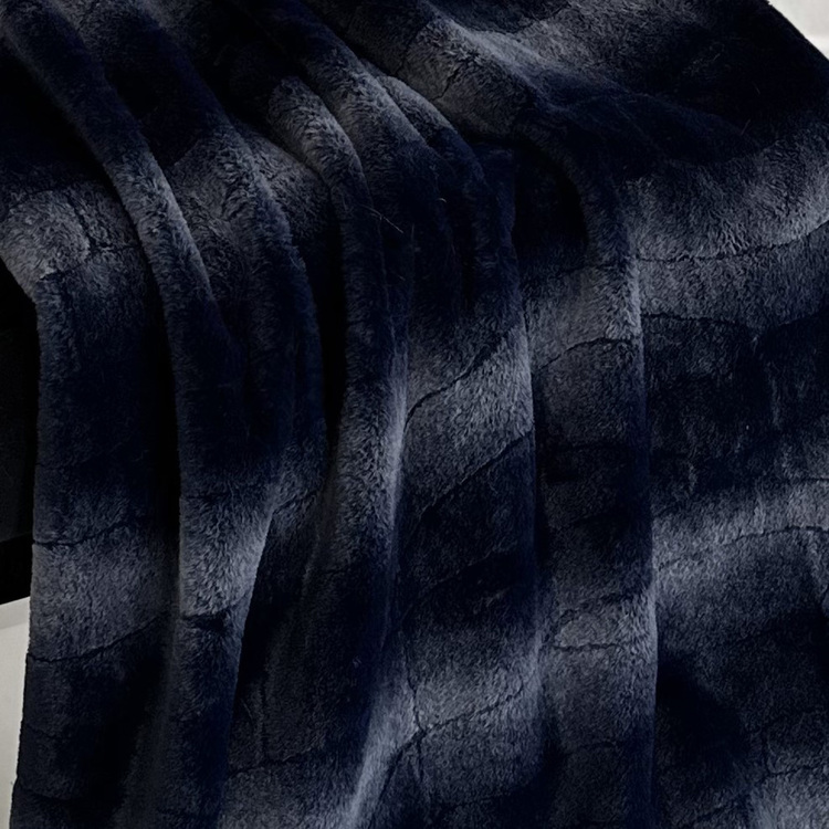 Plutus Brands Blue Ink Furever Faux Fur Luxury Throw Blanket image - 1