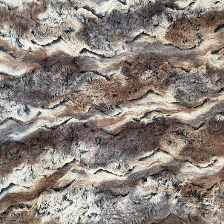 Plutus Brands Brown Wild Rabbit Faux Fur Luxury Throw Blanket image - 1