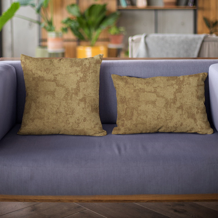 Luxury Burnished Bronze Hidden Map Textured Ground Cloth Pillow image - 1