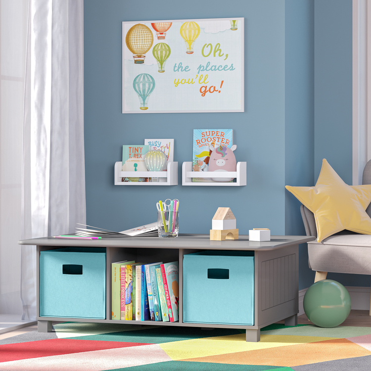 RiverRidge Kids 6 Cubby Storage Activity Table ? Gray image - 1