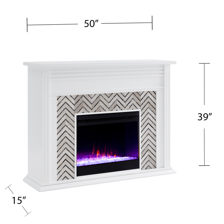 SEI Hebbington Electric Fireplace Mantel - Thumbnail 3