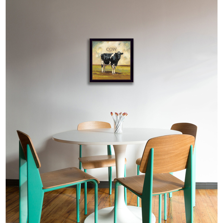Trendy Decor4U "Colby the Cow" by Bonnie Mohr, Ready to Hang Framed Print, Black Frame image - 1