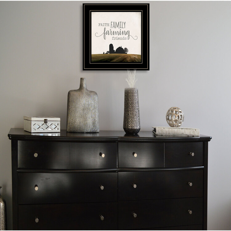 Trendy Decor4U "Faith, Family, Farming Friends" by Marla Rae, Ready to Hang Framed Print, Black Frame image - 1