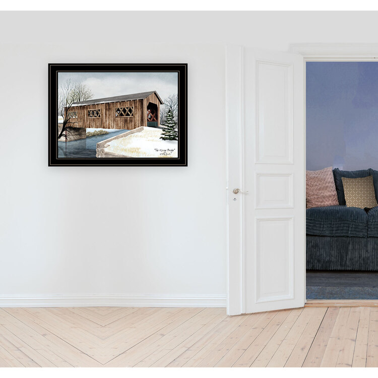 Trendy Decor4U "The Kissing Bridge" by Billy Jacobs, Ready to Hang Framed Print, Black Frame image - 1