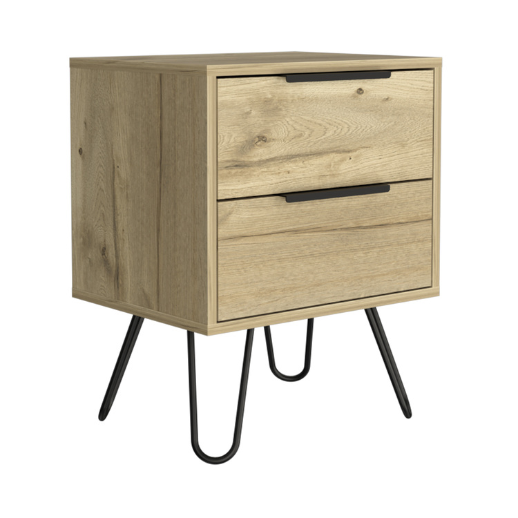 TUHOME Augusta 2 Nightstand, Four Legs, Two Drawers image - 1