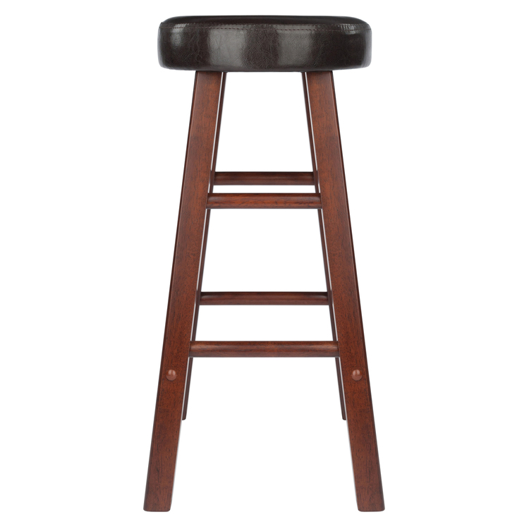 Winsome Maria 2-Pc Cushion Seat Counter Stool Set, Espresso and Walnut image - 1