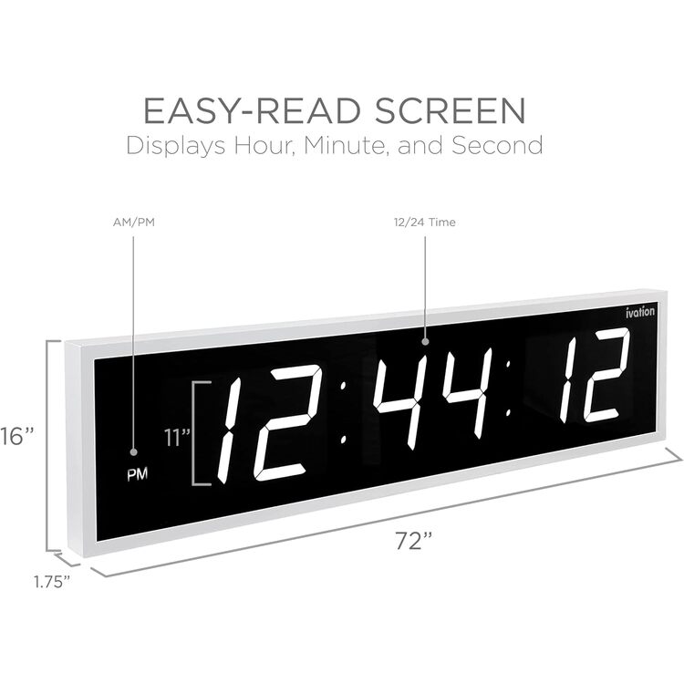 Ivation Digital Wall Clock - Thumbnail 4