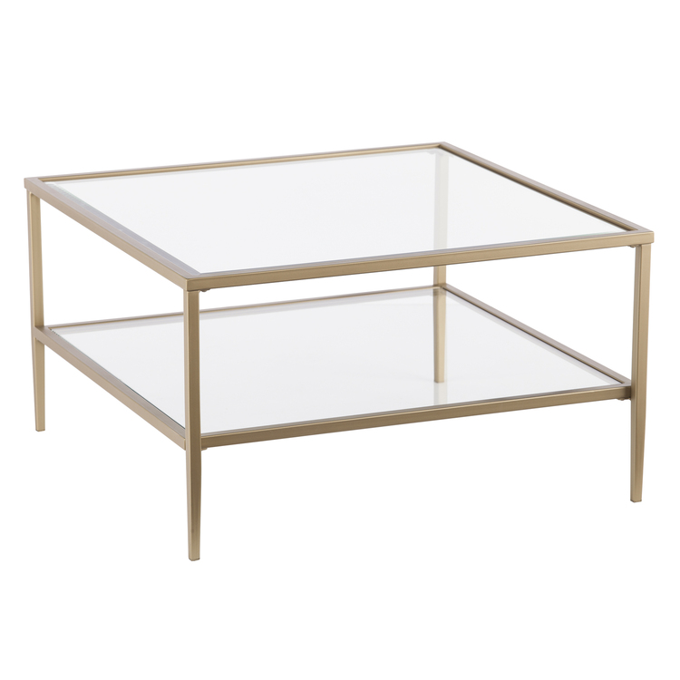 SEI Keller Square Metal/Glass Open Shelf Cocktail Table