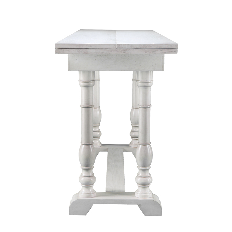SEI Farmhouse Folding Console to Dining Table - Distressed White - Image 6