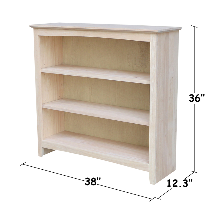 International Concepts Shaker Bookcase - Solid Wood Storage & Display - Image 12