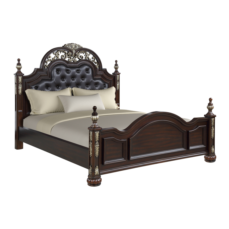 New Classic Furniture Royal Classics Maximus Upholstered Bed-Madeira Brown image - 1