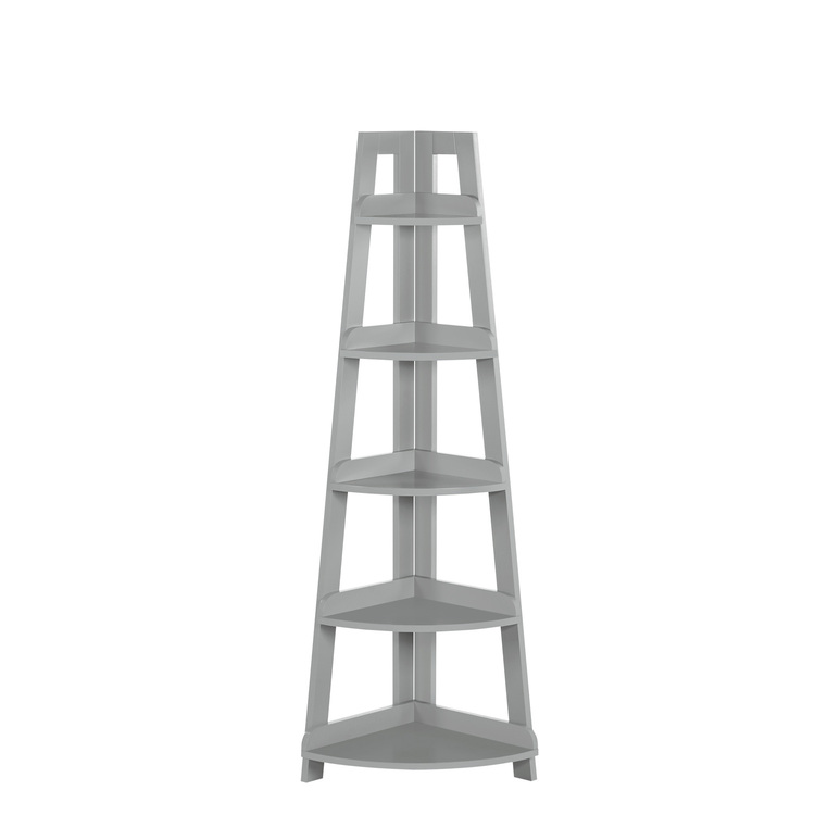 RiverRidge Home Kids 5-Tier Corner Ladder Shelf - Gray image - 1