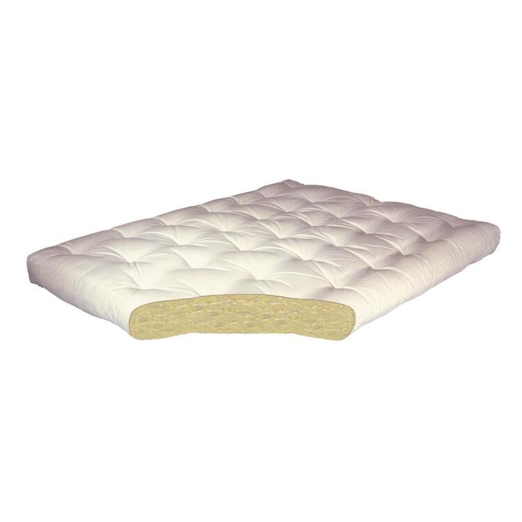 4" All Cotton #604 21X39 Twin Loveseat Ottoman Tan Microfiber Futon Mattress image - 1