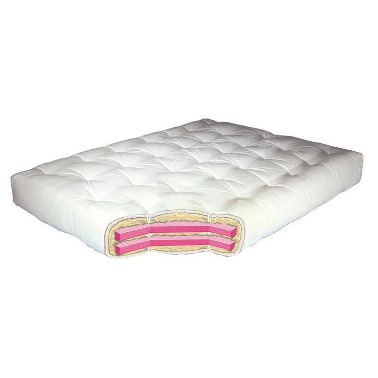 10" Double Foam & Cotton #612 Cott Size 30X75 Black Duct Futon Mattress image - 1