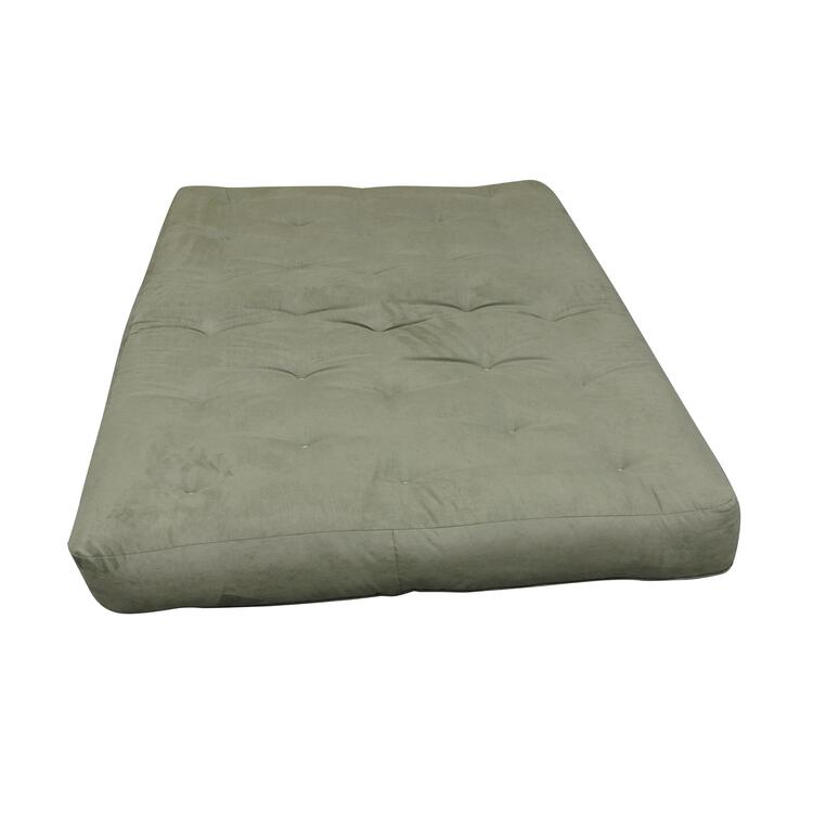 8" All Cotton #707 21X39 Twin Loveseat Ottoman Sage Microfiber Futon Mattress image - 1