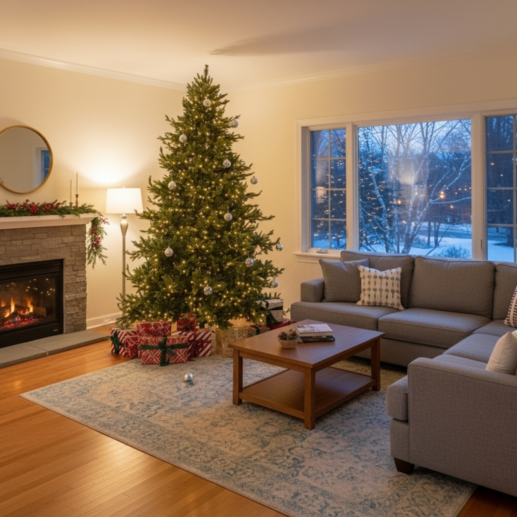 Kinsley Prelit Aritificial Christmas Tree, Realistic Traditional Christmas Tree by Naomi Home image - 1